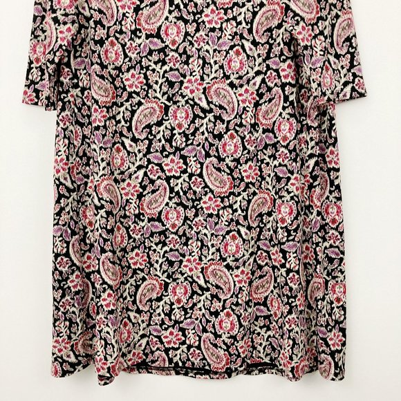 J. Jill Wearever Collection Shift Dress Size L 3/4 Sleeve Paisley Pullover - Picture 6 of 9
